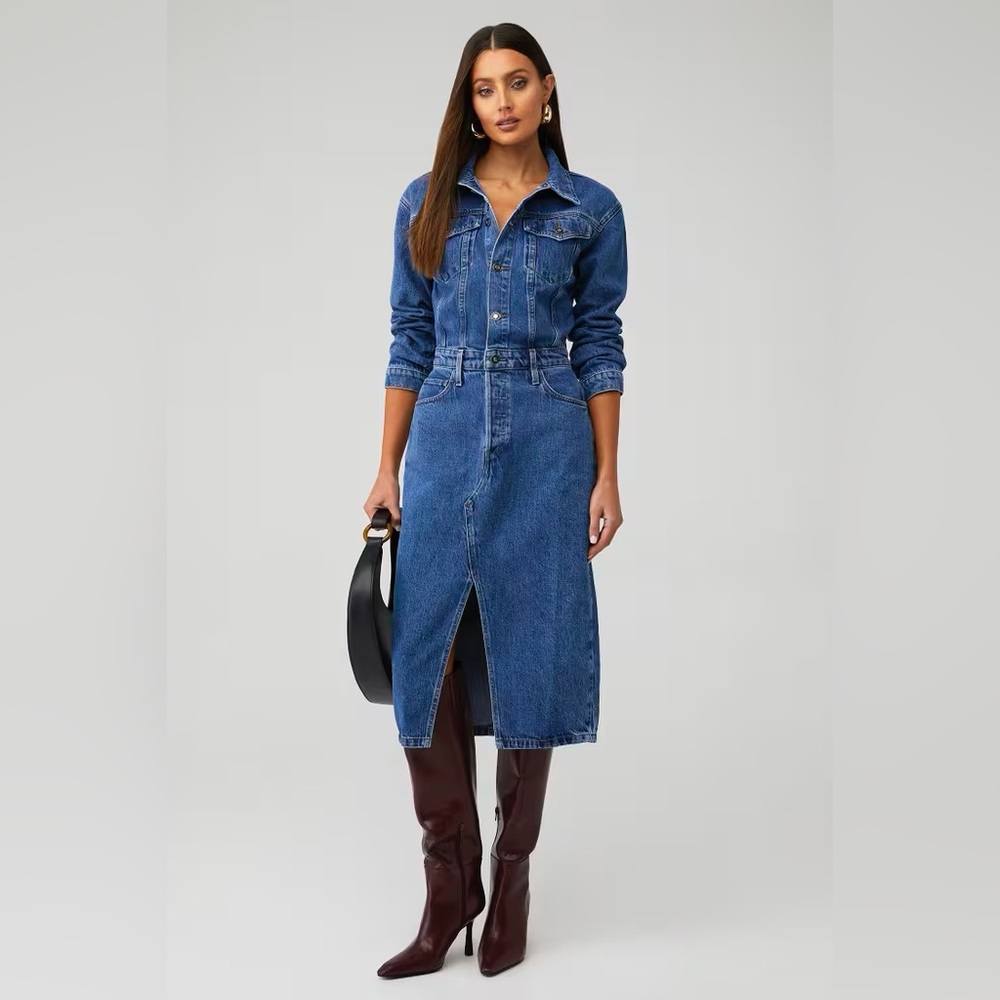 Favorite Daughter The City‎ Denim Long Sleeve Midi Dress in Los Angeles size 25